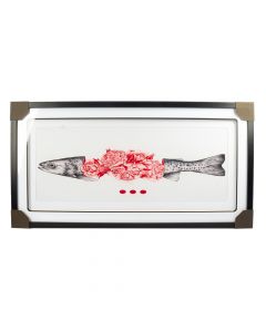 Cuadro decorativo pez con flores