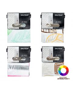 Cortina baño estampada con ganchos