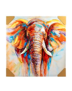 Cuadro decorativo elefante con textura multicolor