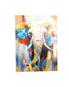 Cuadro decorativo estampado elefante multicolor