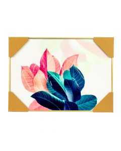 Cuadro decorativo hojas escarchadas