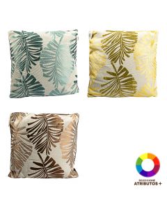 Cojín estampado hojas surtido