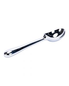 Cuchara metálica para helado plateado