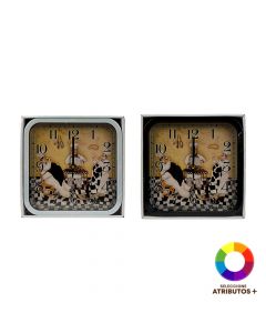 Reloj pared Chef 23cm negro