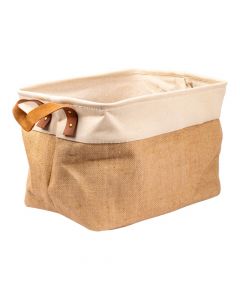 Canasta tela blanco+beige