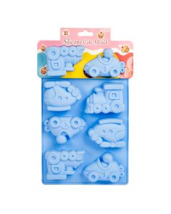Molde silicón figura vehiculos 8und surtido