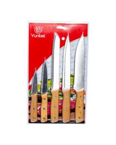 Set cuchillos mango madera