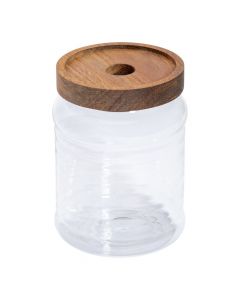 Recipiente vidrio 500ml tapa madera