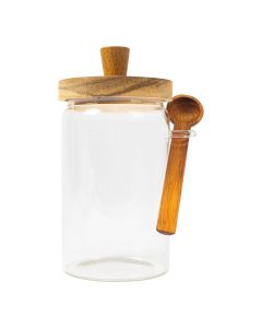 Recipiente vidrio con tapa y cuchara