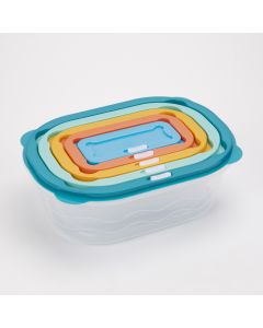 Recipiente liso con tapa 5und multicolor surtido