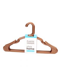 Ganchos plásticos para ropa café