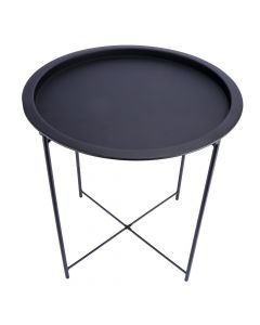 Mesa metálica redonda lisa negro