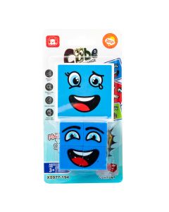 Cubo rubik estampado emoji con tarjetas +3a surtido