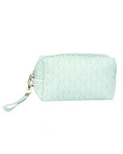 Cosmetiquera con zipper celeste