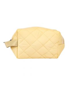 Cosmetiquera rombos y zipper beige