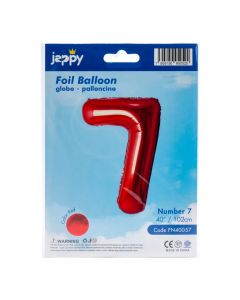 Globo metálico número 7 rojo