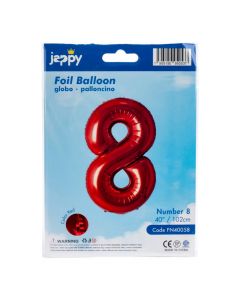 Globo metálico número 8 rojo