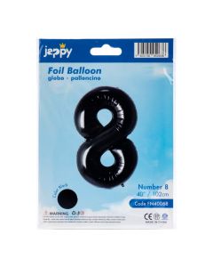 Globo metálico número 8 negro