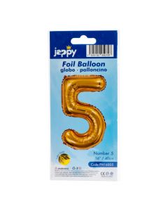 Globo número 5 dorado