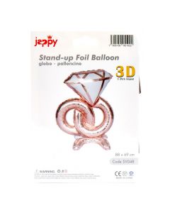 Globo anillo y diamante bodas