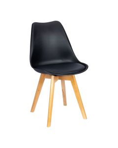 Silla con base madera 53x48.5x82.5cm surtido