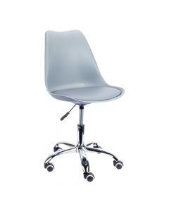 Silla con base metálica y ruedas 54x49x84.5cm