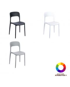 Silla plástica 55.5x45x84cm surtido