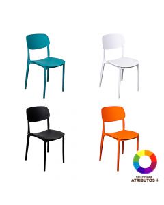 Silla plástica 38x49x78cm surtido