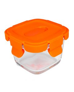 Tupper almacenamiento vidrio con tapa 160ml coral