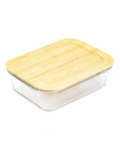 Tupper vidrio tapa bambú