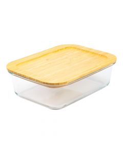 Tupper vidrio tapa bambú
