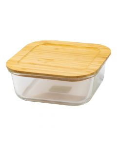 Tupper vidrio tapa bambú