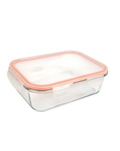 Tupper almacenamiento vidrio con tapa 1500ml coral