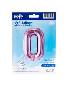 Globo metálico número 0 oro rosa
