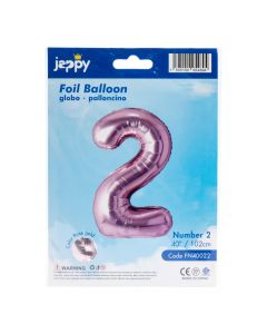 Globo metálico número 2 oro rosa
