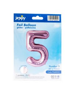 Globo metálico número 5 oro rosa