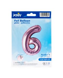 Globo metálico número 6 oro rosa