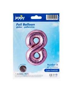 Globo metálico número 8 oro rosa