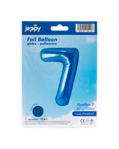 Globo metálico número 7 azul