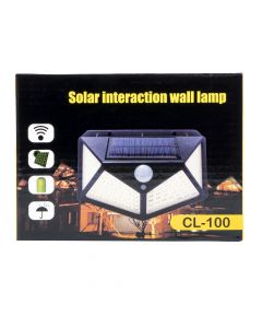 Lámpara solar con sensor movimiento negro