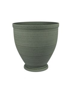 Maceta redonda con relieve gris