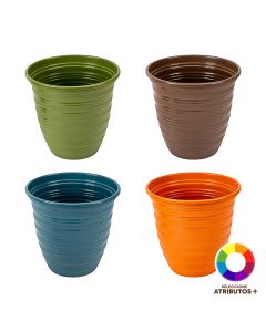 Maceta plástica con relieve
