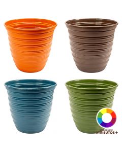 Maceta plástica redonda relieve