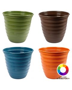 Maceta plástica con relieve moderna