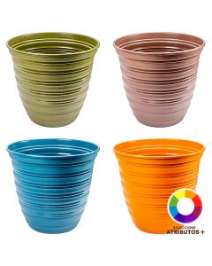 Maceta plástica con relieve