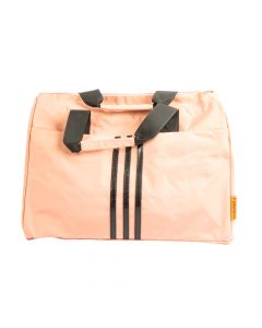 Bolso tela liso con detalle franjas 