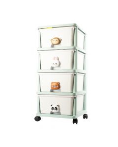 Gavetero animales liso 4 niveles con ruedas 34x40x79cm