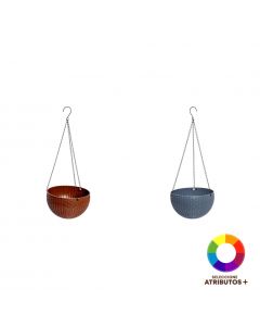 Maceta colgante con relieve