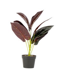 Planta artificial con maceta plástica lisa
