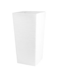 Maceta cuadrada con relieve rayas 27x52cm blanco